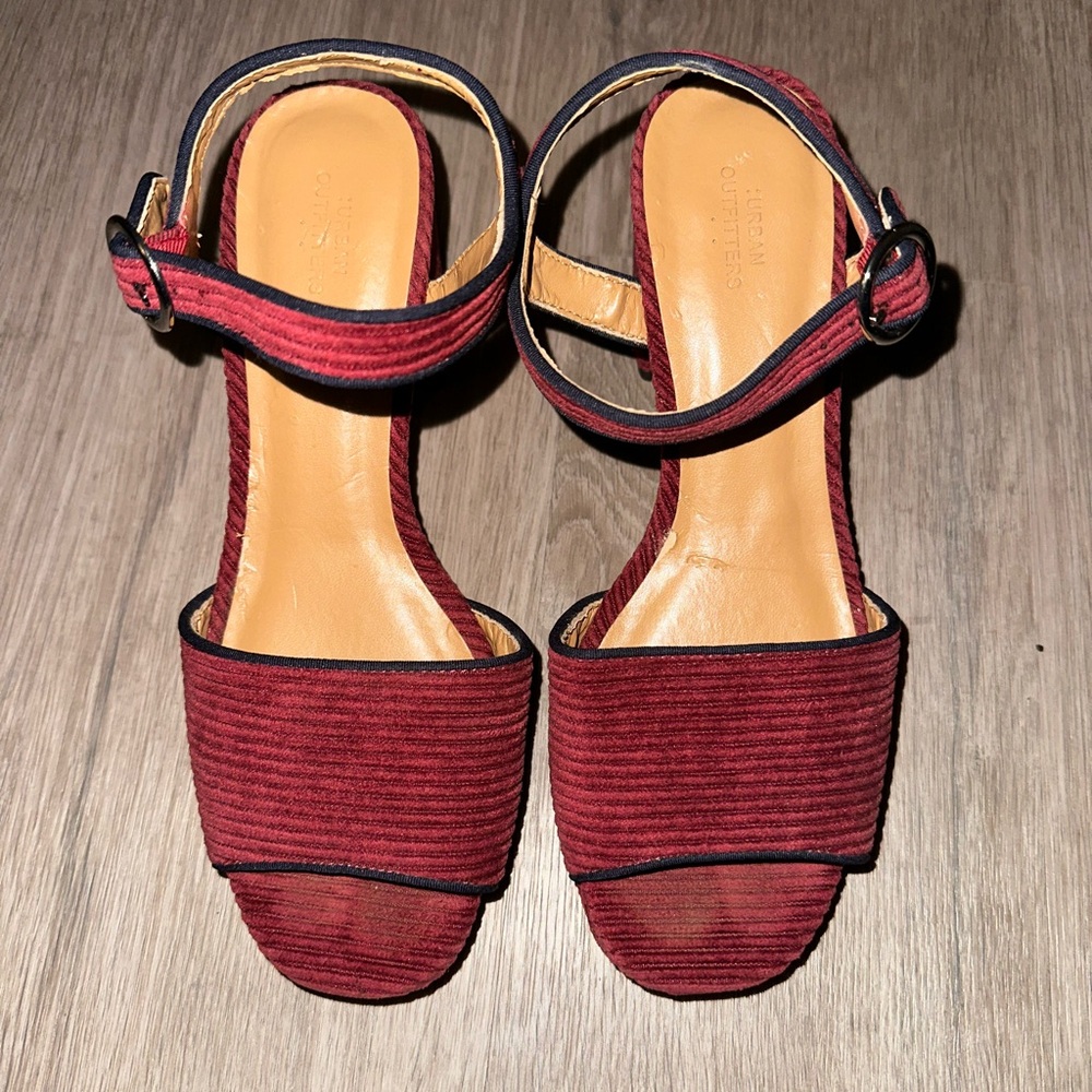 Urban Outfitters Burgundy Heeled Sandals